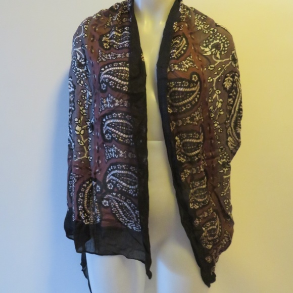 THEODORA CALLUM SCARF PAISLEY FLORAL SCARF * - Picture 4 of 7